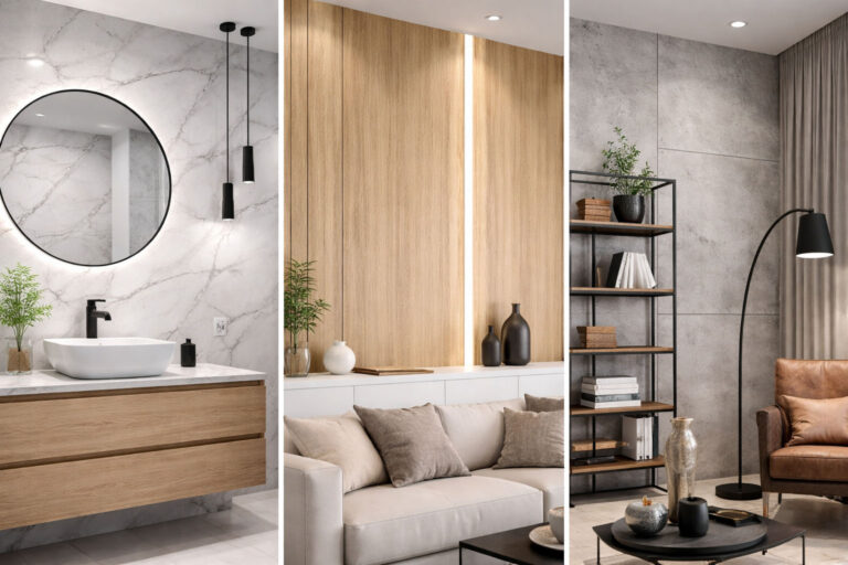 Nowoczesny design (marmur, drewno, beton)